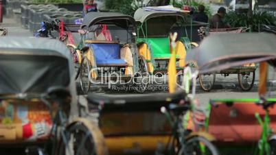 transportation with cyclo in indonesia