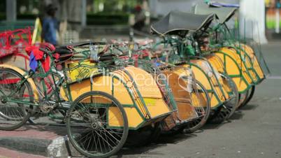 transportation with cyclo in indonesia