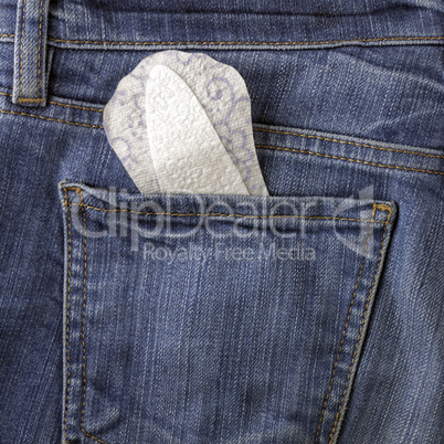 Panty liner and jeans