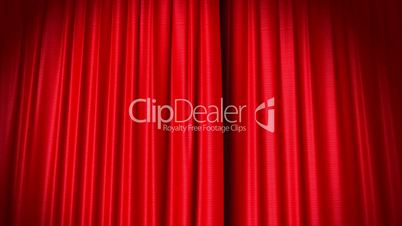 Opening and closing red curtain