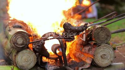 burning dead body, balinese funeral
