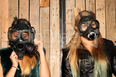 Women with gasmasks
