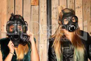 Women with gasmasks