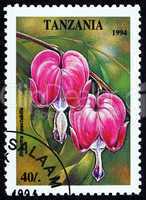 Postage stamp Tanzania 1994 Bleeding heart, Dicentra Spectabilis