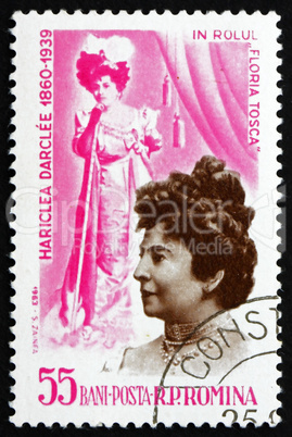 Postage stamp Romania 1964 Hariclea Darclee as Tosca