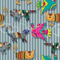 Seamless childlike drawing pattern