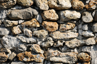 France, detail of a stone wall