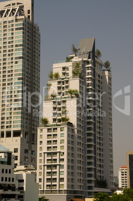 Bangkok, Thailand, Hochhaus, Wolkenkratzer, Wohnhaus, Wohnsituation, Beton, Skyline, architektur, asien, bankenviertel, central, city, downtown, Hotel, großstadt, skyscraper, stadt, stadtzentrum, typisch,