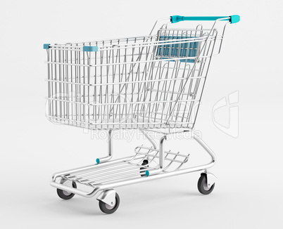 Empty Shopping Cart on a white background