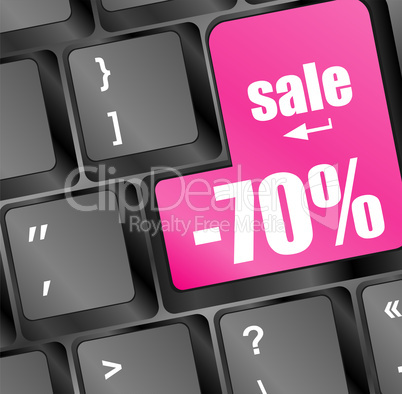 Modern keyboard with text sale on buttons