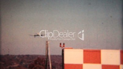 Large Airplane Comes In For Landing-1958 Vintage 8mm film