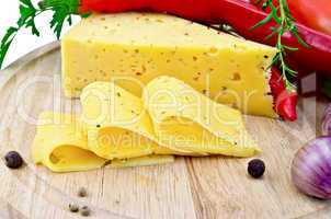 Cheese with pepper and herbs