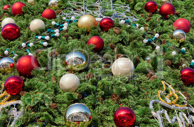 Decorations of Christmas tree