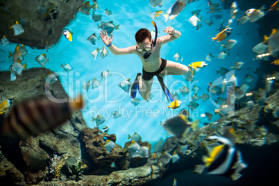 Snorkeler underwater