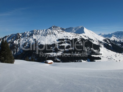 Lauenenhorn And Winter Landscape