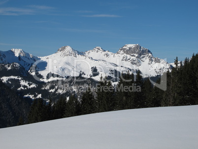 Mountains In The Winter, Near Gstaad