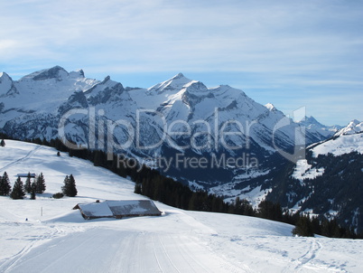 Sledging Path Near Gstaad, Bernese Oberland