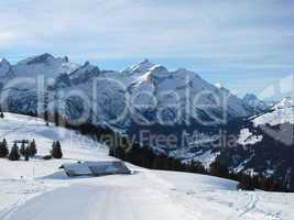 Sledging Path Near Gstaad, Bernese Oberland
