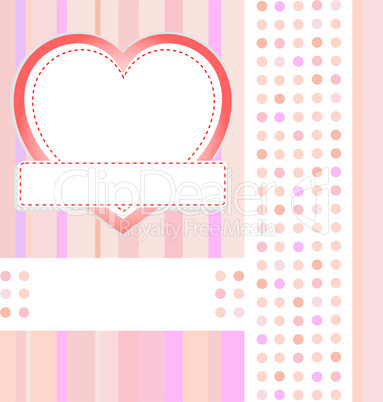 Valentin`s Day card with hearts