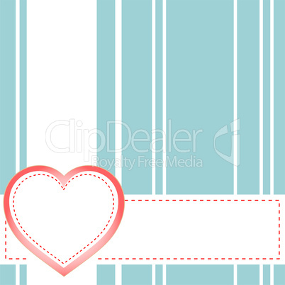 Heart from paper Valentines day card background