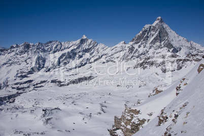 ski slopes under the Matterhorn