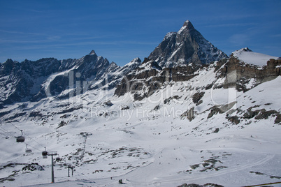 ski slopes under the Matterhorn