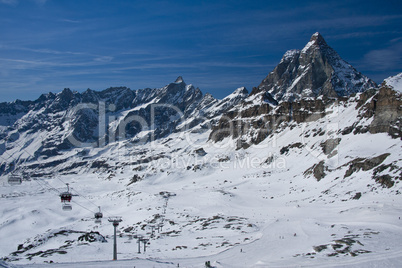 ski slopes under the Matterhorn