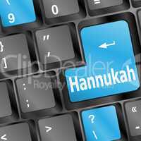 Computer keyboard with hannukah words