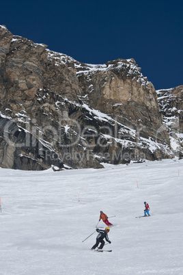 skiing under the Matterhorn