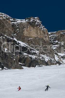 skiing under the Matterhorn