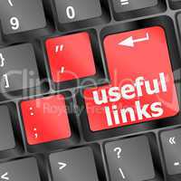 useful links keyboard button - business concept