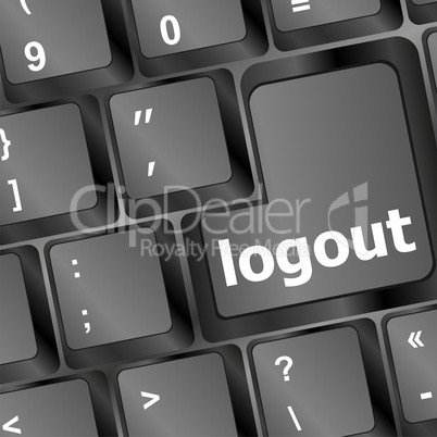 sign in or logout on internet webpage concept with keyboard key