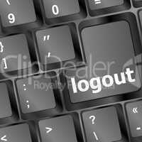 sign in or logout on internet webpage concept with keyboard key