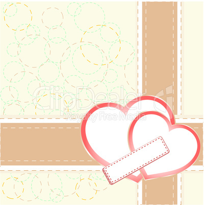 pair of valentine heart on abstract background