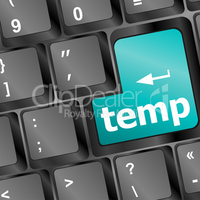 temp word on computer keyboard key
