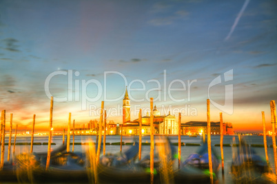 Gondolas floating in the Grand Canal