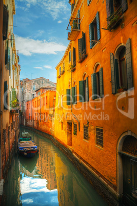 Narrow canal in Venice, Italy