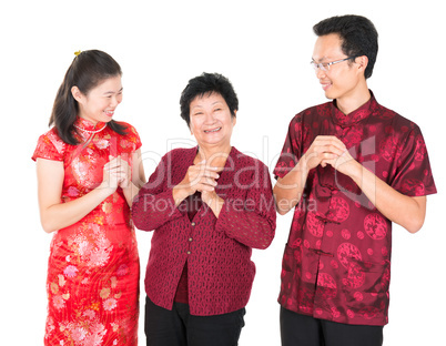 Chinese family greeting