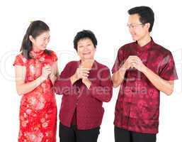 Chinese family greeting