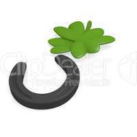 Horse shoe with clover leafs