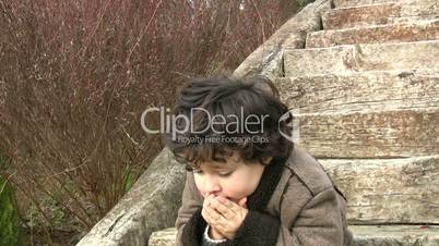 Little boy coughing