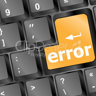 yellow error keyboard button close-up