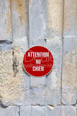 Warnschild - Attention au Chien