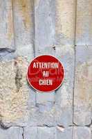 Warnschild - Attention au Chien