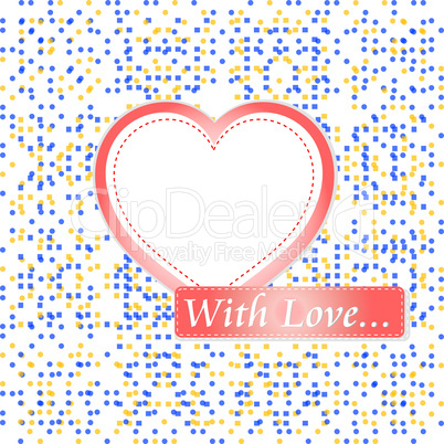 saint valentine heart on retro mosaic background