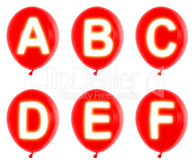 red balloons A-F