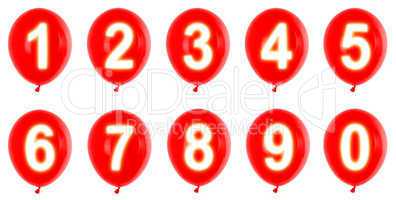 red balloons 0-9