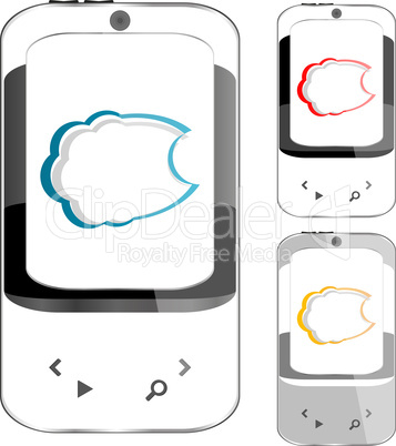 Cloud computing connection on modern mobile smart phone set