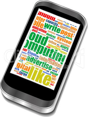 Smart phone with social media words