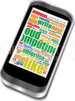 Smart phone with social media words